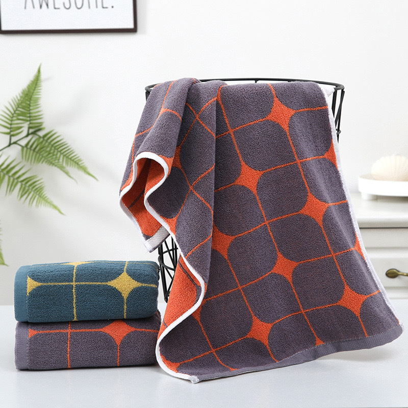 Cotton 14-Count Color Gauze Towel Thickeneded Household Dark Stain-Resistant Adult Absorbent Soft Jacquard Checkerboard Towel Wholesale Cotton 14-Count Color Gauze Towel Thickeneded Household Dark Stain-Resistant Adult Absorbent Soft Jacquard Checkerboard Towel Wholesale