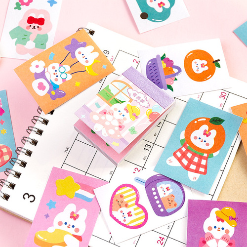 Message: The 6th volume of the Soft Objects Collection, Adzuki Bean Book, Cartoon Mini and Japanese Paper Stickers with Cute Characters, 50 Photos, 6 Styles