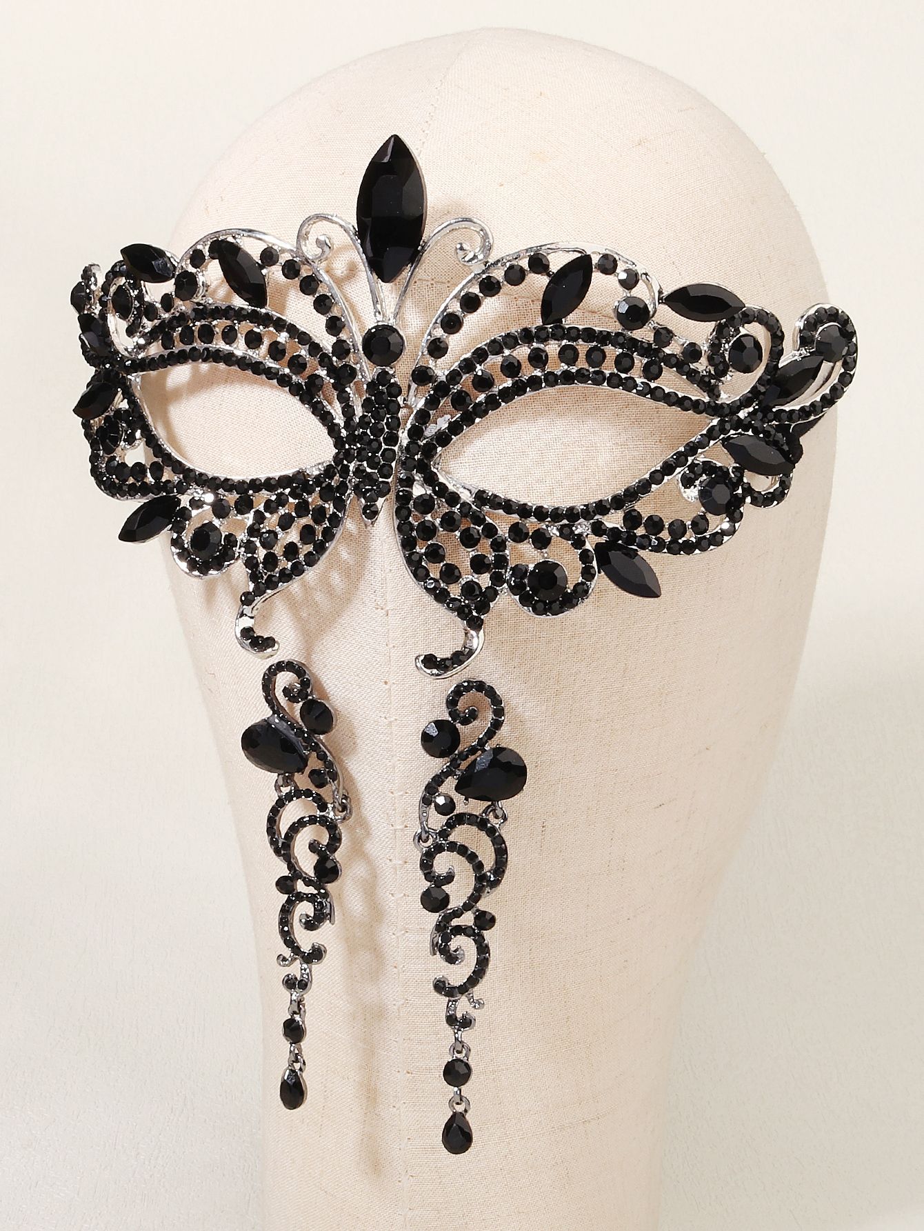 Rétro Les Gouttelettes D'eau Alliage Incruster Strass Halloween Femmes Des Boucles D'oreilles Masquer display picture 2