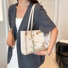 上新中国风流苏手提包小托特女包高级感仿绸缎尼龙单肩托特包洋气