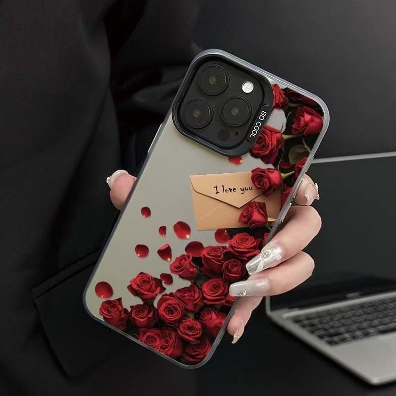 Nuevo sobre rosa para iPhone 16 funda para teléfono móvil Apple 15promax/14 anti-caída 13pro12 Europa y América