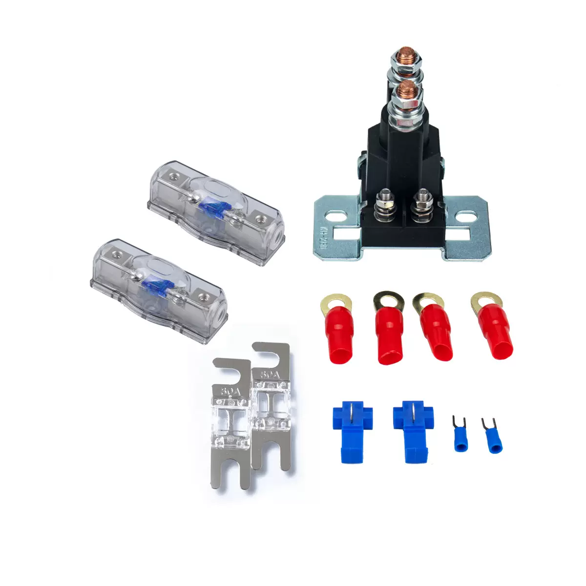 内含60A保险丝座+80A保险丝套件 小触点12V/500A大电流启动继电器