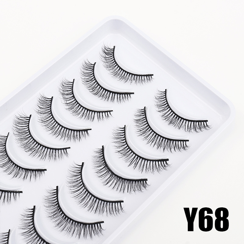 Dingsen fábrica de pestañas postizas suministro estable transfronterizo 10 pares de maquillaje nude COS pestañas de pequeño demonio