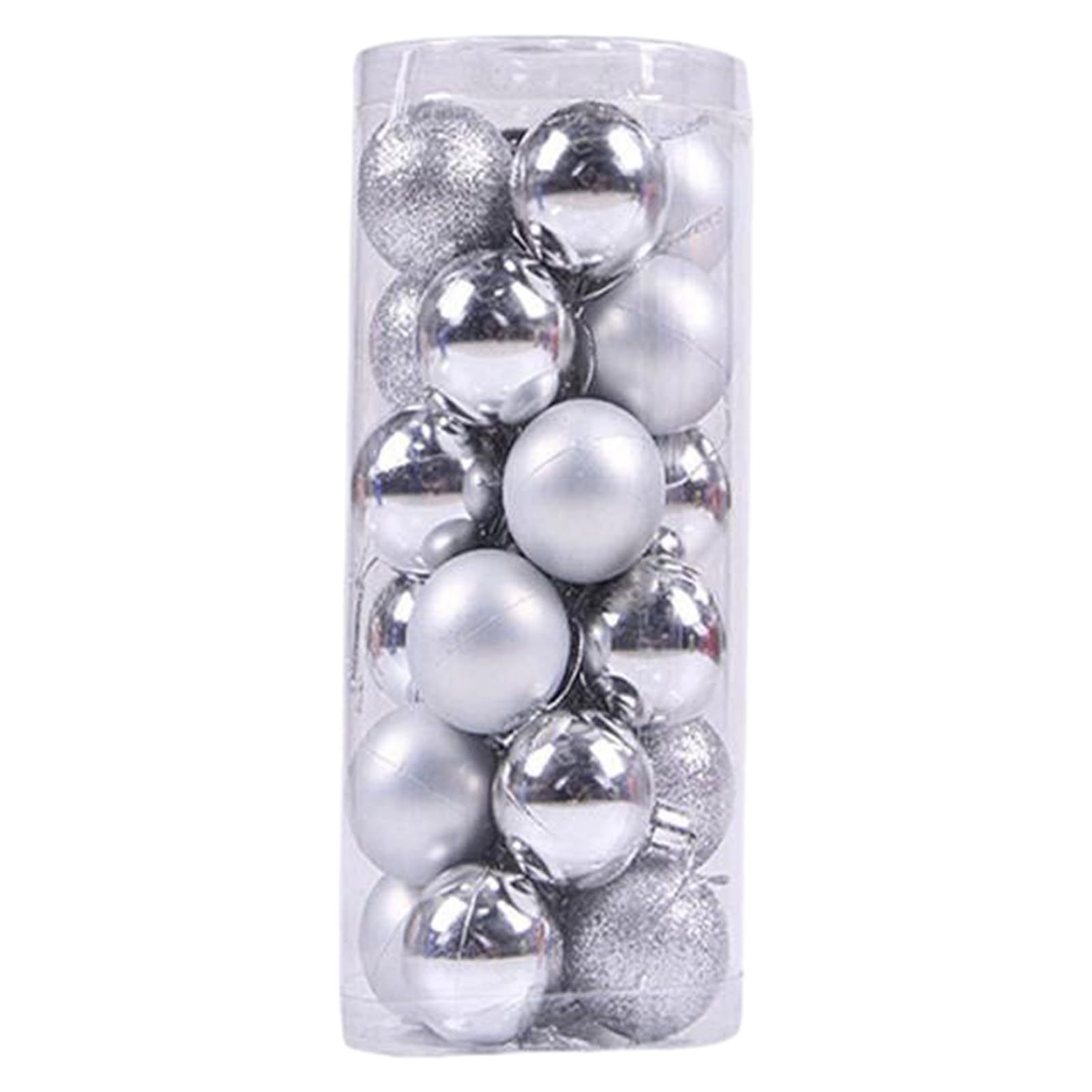 Balón de Navidad multicolor de barril azul, set de 24 bolas de decoración de Navidad, fábrica directa de bolas de plástico galvanizadas