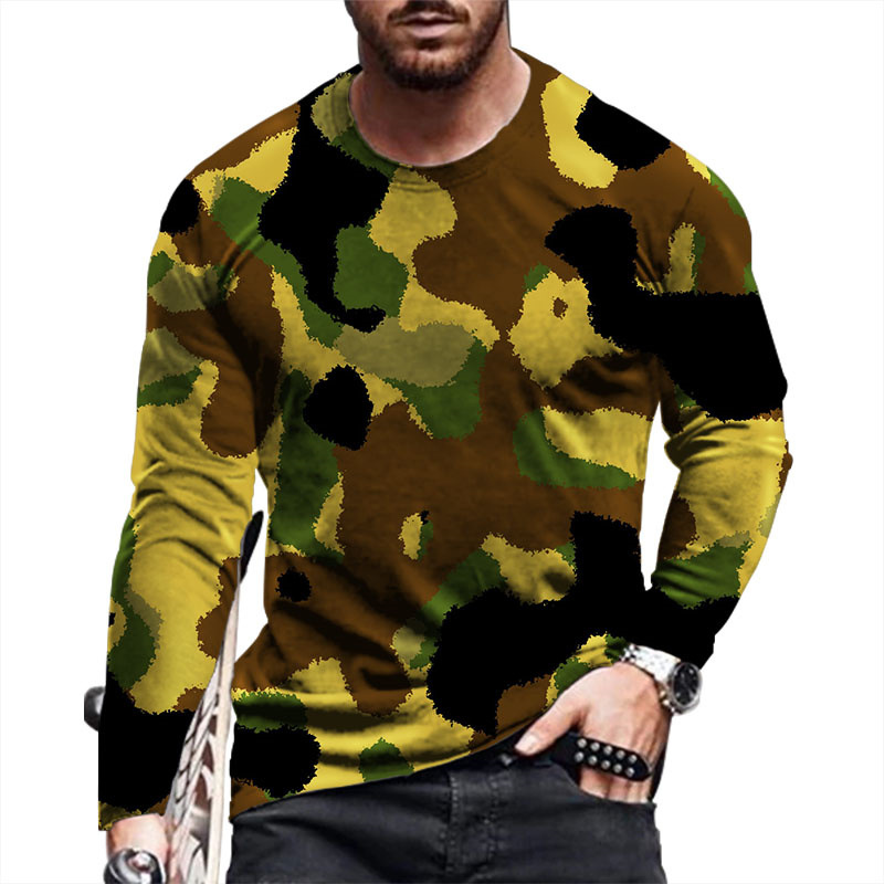 Men's T-shirt Long Sleeve T-shirts Printing Casual Camouflage display picture 3