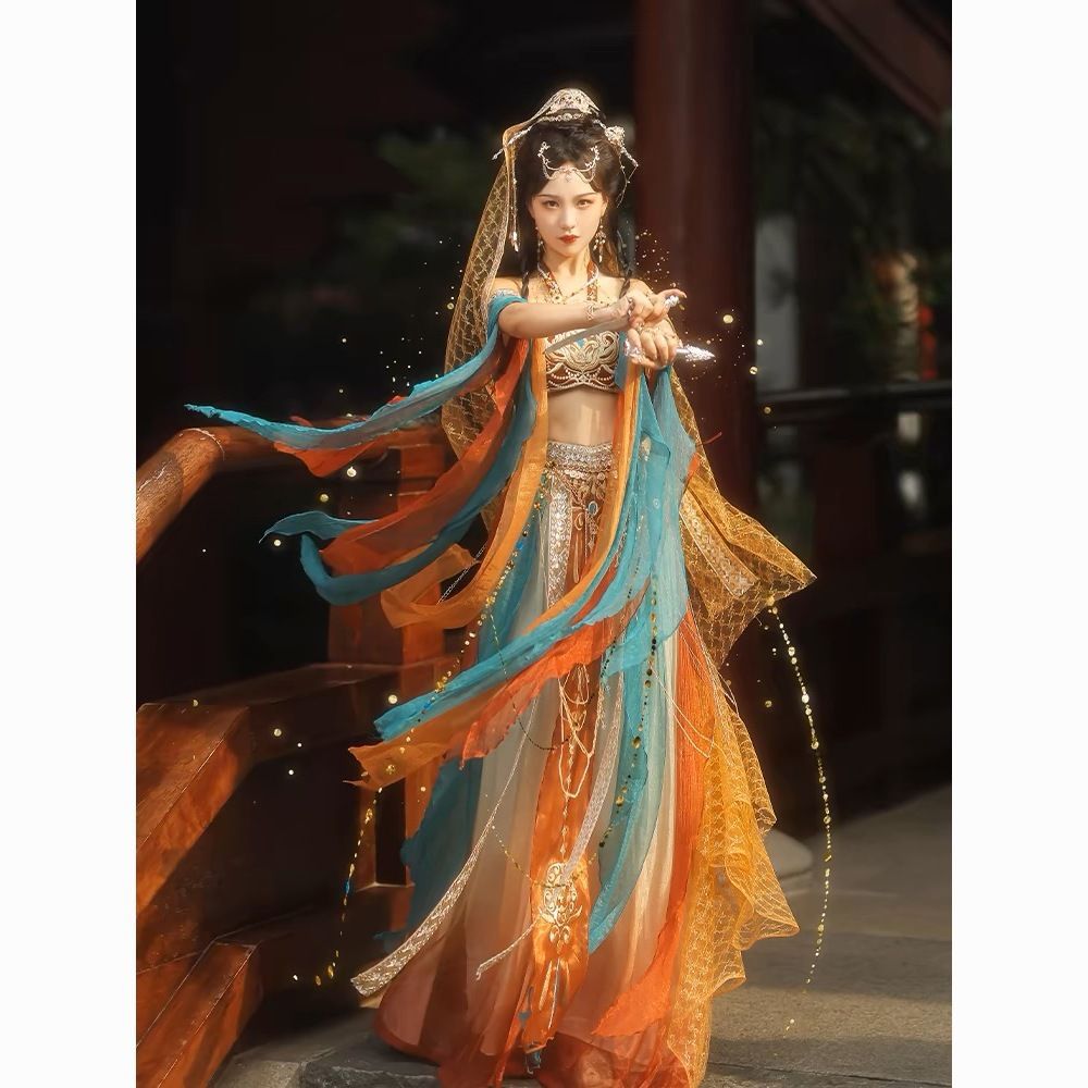 重工少女风一梦敦煌正版西域飞天舞蹈服敦煌刺绣汉服异域春夏汉服