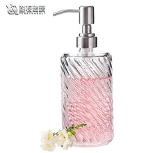批发透明玻璃瓶400ml乳液按压式分装瓶酒店沐浴露洗发水瓶皂液器