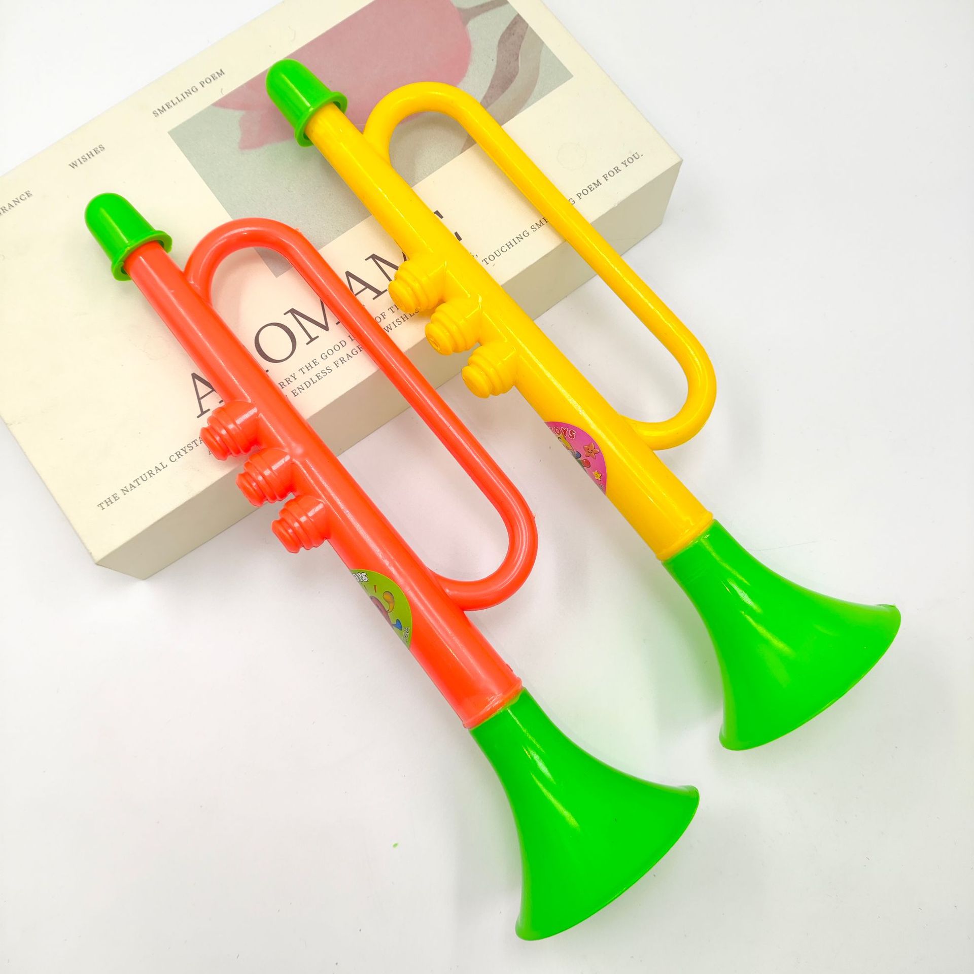 Cuerno de juguete grande, cuerno de plástico de 29cm, juegos de porristas, accesorios especiales para niños, puesto al por mayor