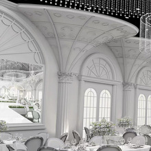 上海婚礼堂GRG造型婚庆婚礼公司装饰吊顶舞台道具背景墙罗马柱