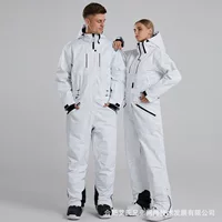 21 цельный лыжный костюм, мужской непромокаемый дышащий шов, тисненый хлопковый водонепроницаемый Одноместный двухбортный лыжный костюм для женщин