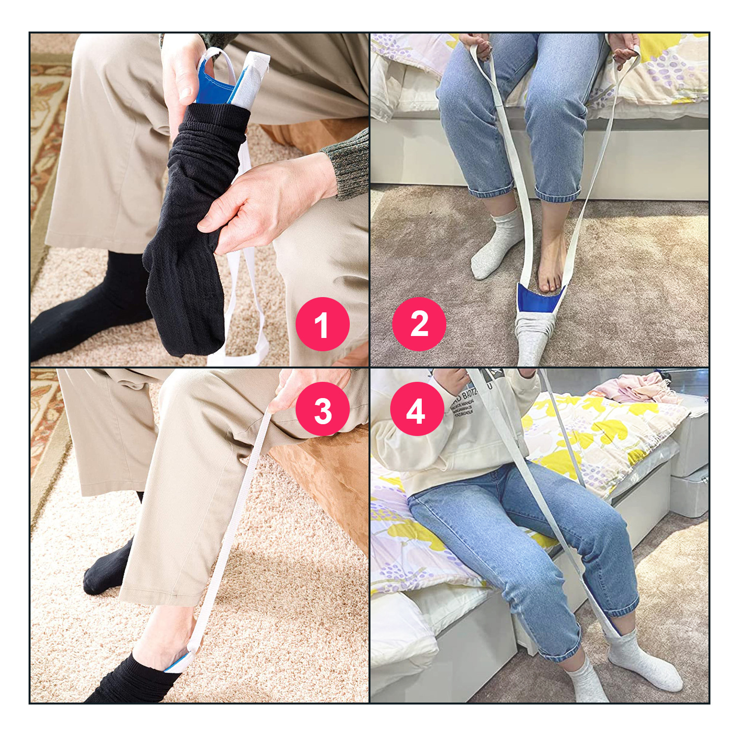 Cross-border Amazon Fabric Socks Putter Elderly Pregnant Lazy Person Socks Magic Tool No Bending Helper Socks
