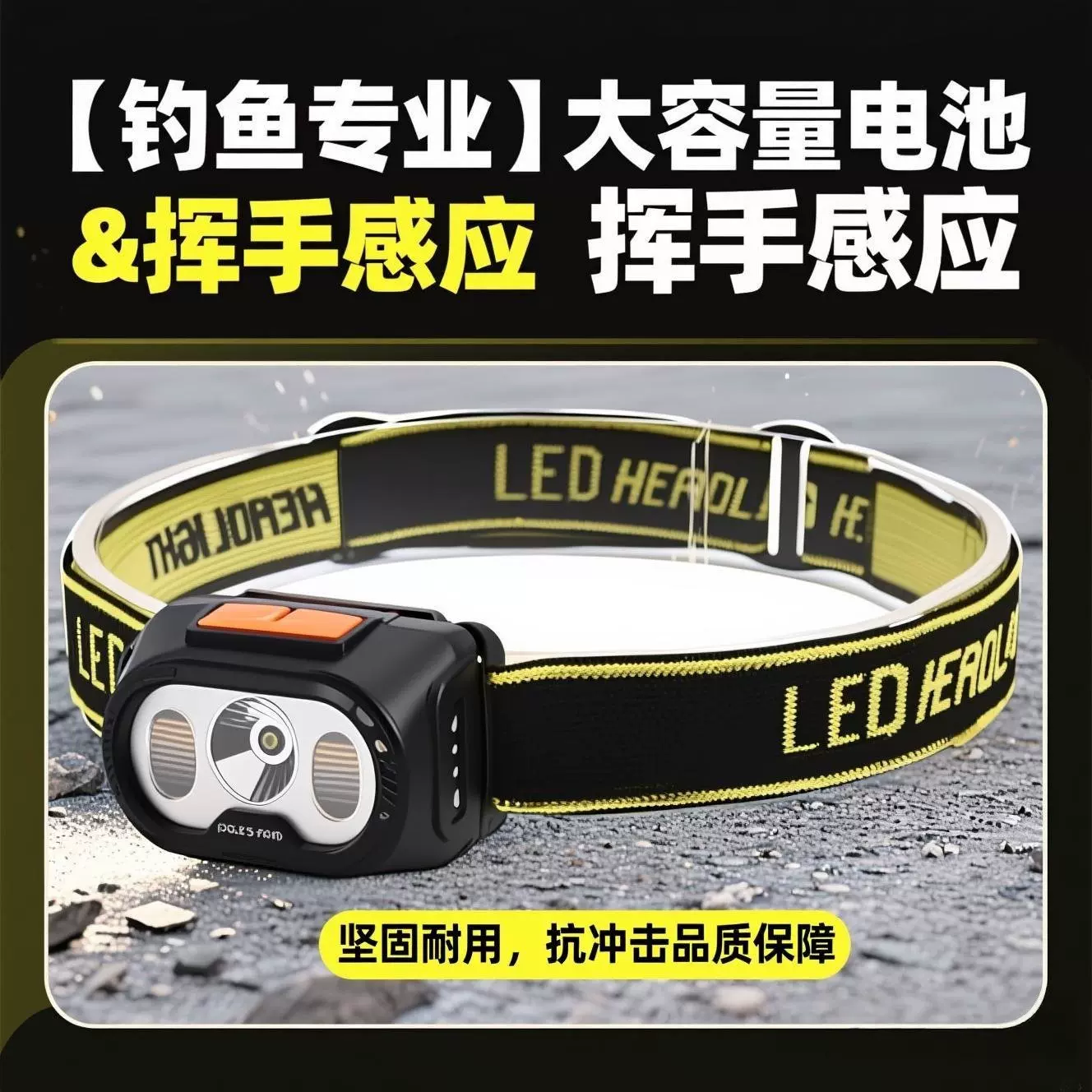 超亮跨境强光感应头灯矿灯USB充电应急智能头戴式户外照明手电筒