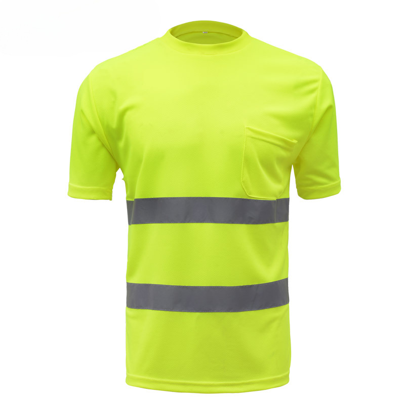 SFVest secado rápido camiseta transpirable chaleco de seguridad reflectante polo fluorescente amarillo ropa de trabajo 3M ropa reflectante mangas cortas