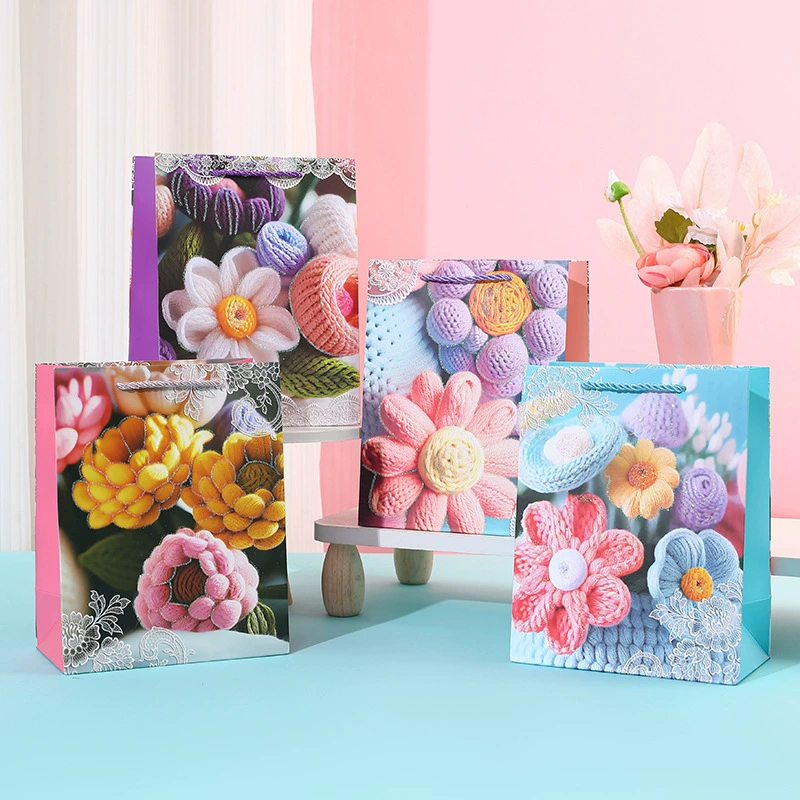 Креативная и модная подарочная сумка в стиле 3D расширения, детский подарок на день рождения, большая сумка с цветочным узором