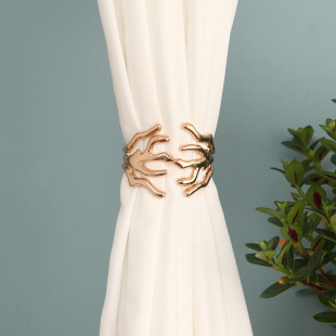 Factory direct luxury curtain straps metal branches hollow wings tree branches non-perforated curtain straps wholesale