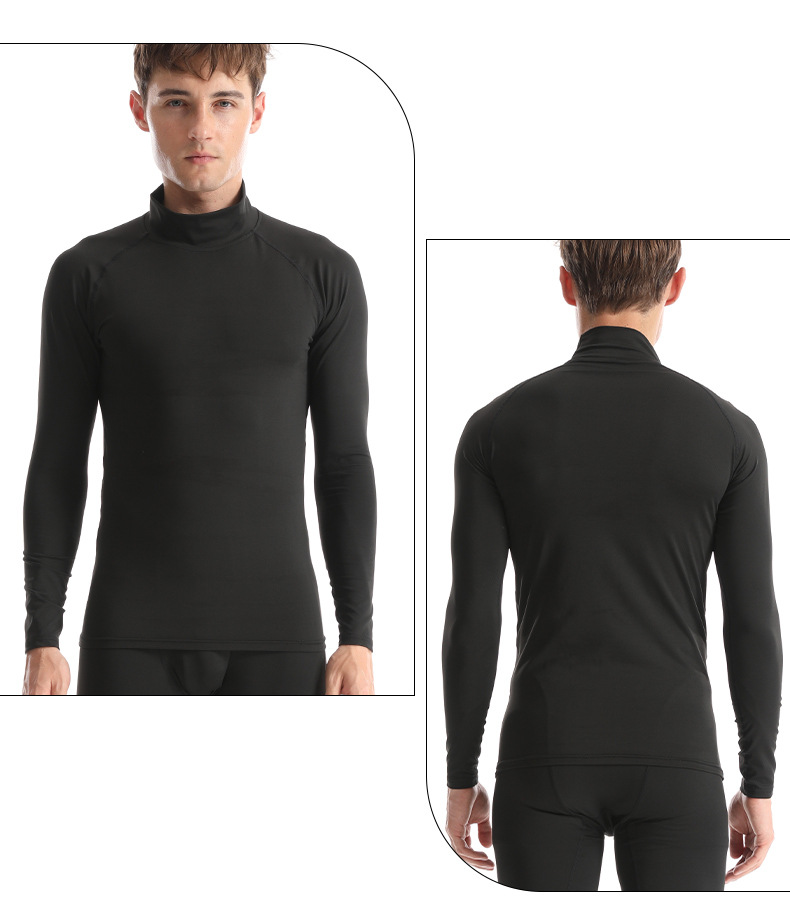 Collants à col montant pour hommes, respirants, chauds et à séchage rapide, vêtements de sport_voghion.com