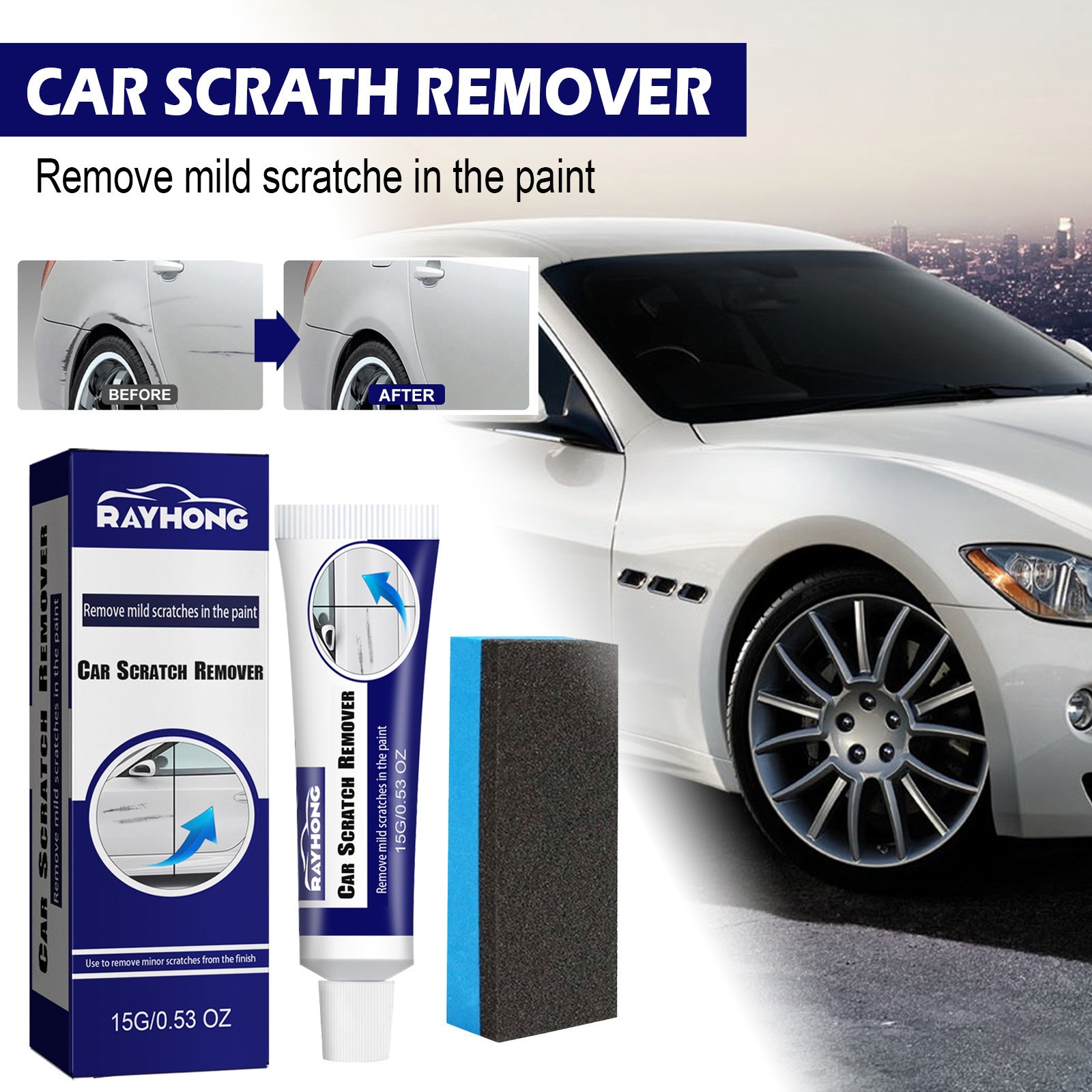 Rayhong Car Scratch Care Agent Scratch Removal Abrasive Polishing Paint Surface Refurbishment Scratch Wax Scratch Remover