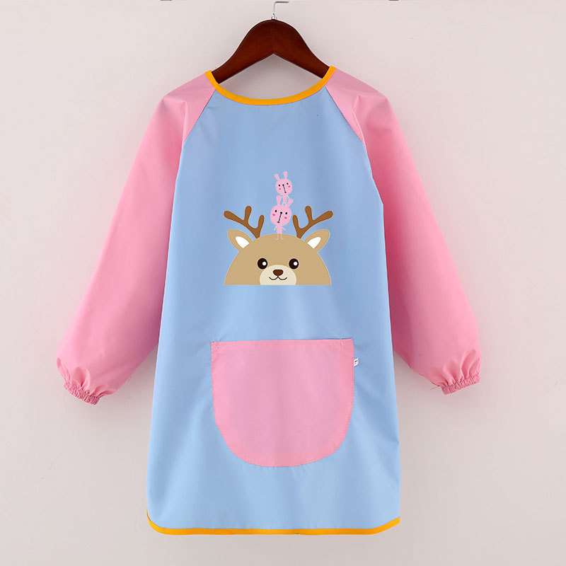子供の絵のカバーの長袖の防水のマジックテープの印字のロゴの幼稚園の美術の絵画の服のエプロンは服を着ます。|undefined