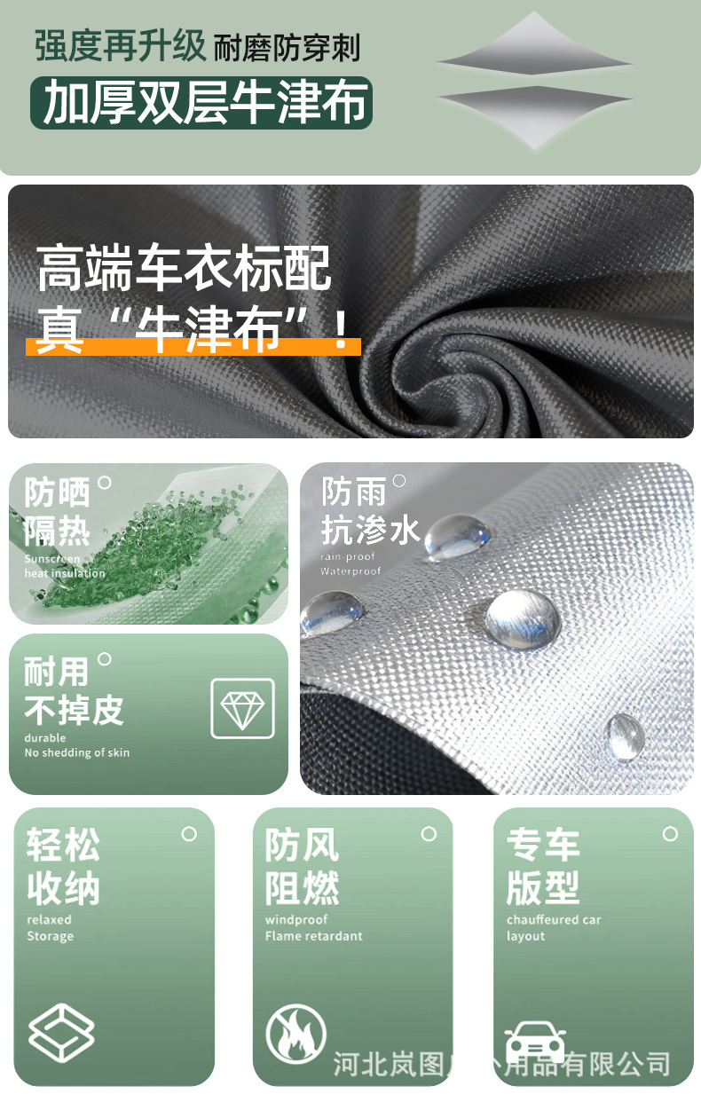 420D Car Cover, Sun-Proof, Rain-Proof, Heat-Insulating, Full-Cover, All-Season, Thickened Oxford Cloth Dust-Proof Car Cover