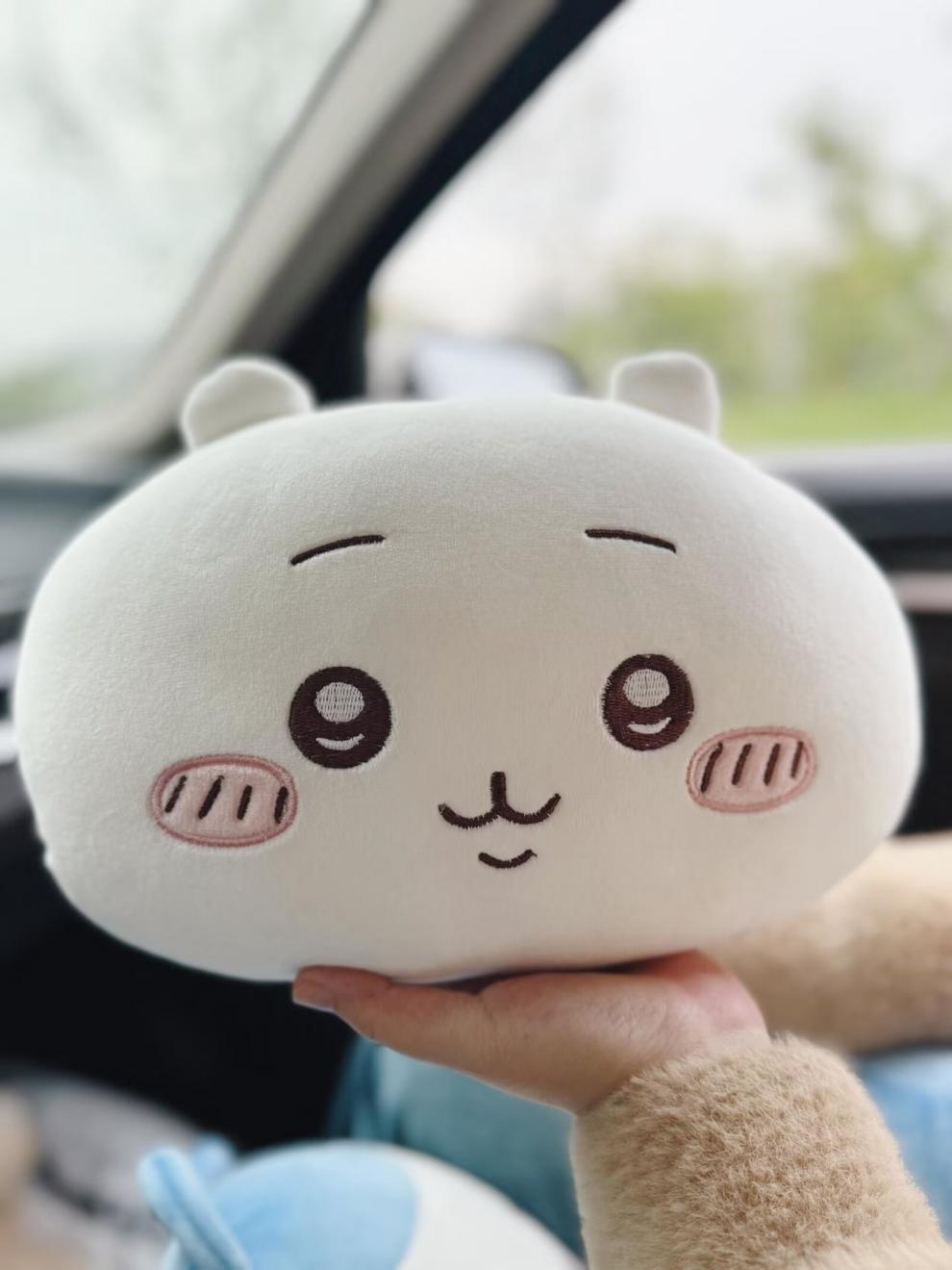 Cartoon Cute Ji Yi Plush Car Headrest Neck Pillow Seat Cushion Lumbar Support Car Interior Decoration