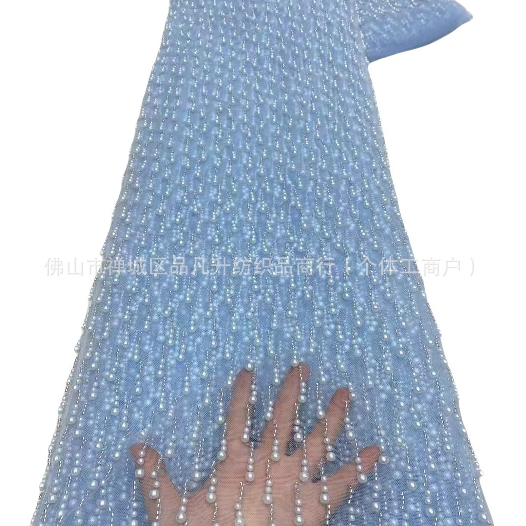 Tamaño de la tela bordada con cuentas de espuma vestido de novia de alta calidad cena vestido de moda tela para niños encaje transfronterizo