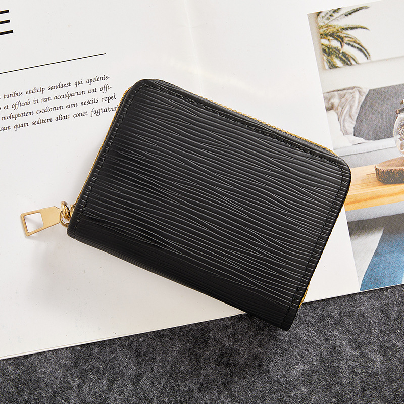 Monedero corrugado de agua corto para mujer transfronteriza japonesa 2024 billetera pequeña con cremallera bolso de mano corto bolso de moneda