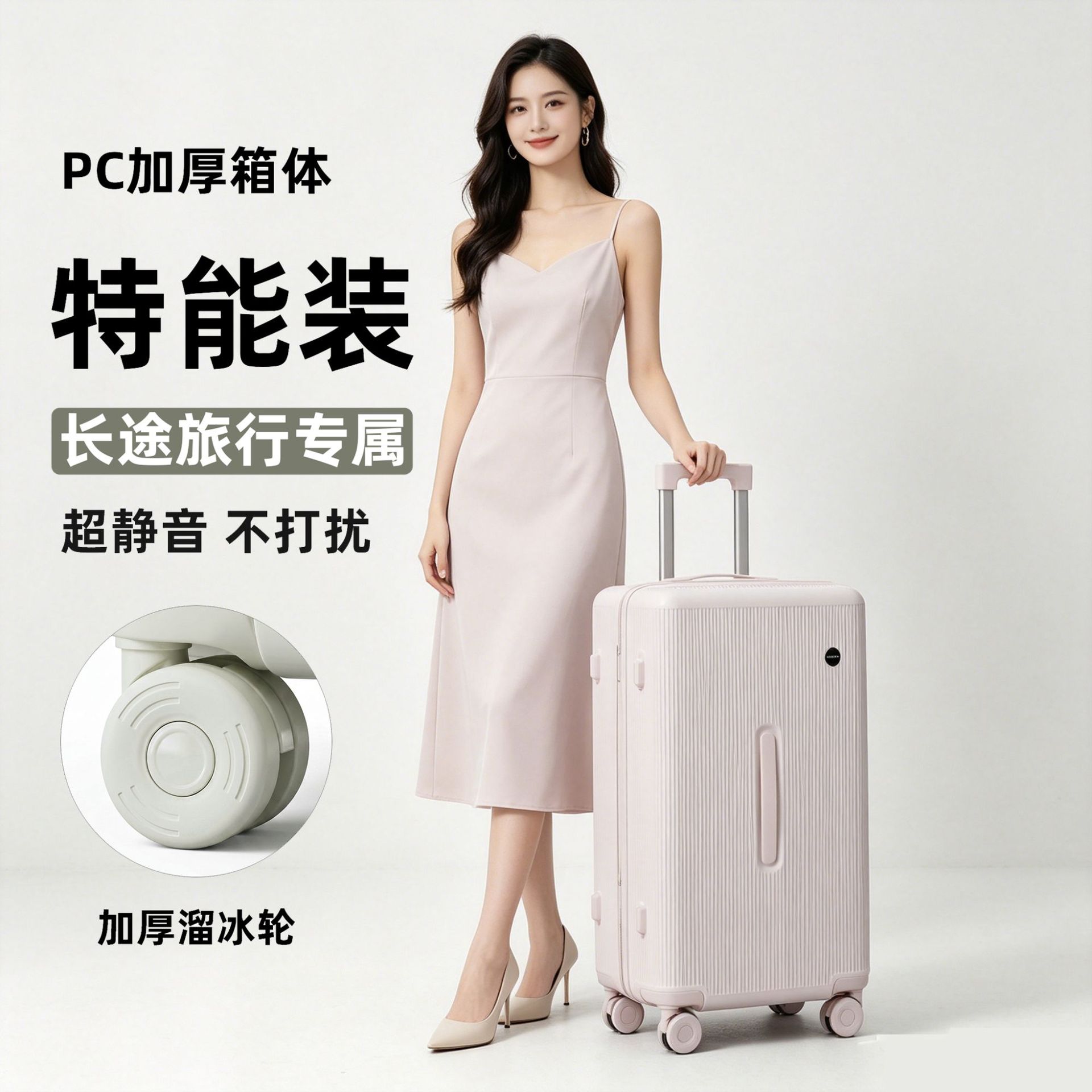 New PC explosion-proof luggage, Dunden box Max large-capacity travel case 20inch carry-on luggage for women, ultra-light trolley case