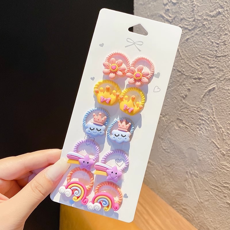 Cuerda linda del lazo del pelo de los niños tamaño pequeño no duele el pelo banda de goma del bebé femenino accesorios para el cabello banda de pelo de dibujos animados