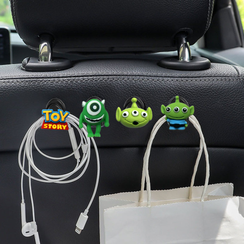 Gancho para automóvil, lindo gancho pequeño para automóvil multifuncional en la primera fila, gancho adhesivo para copiloto en el automóvil
