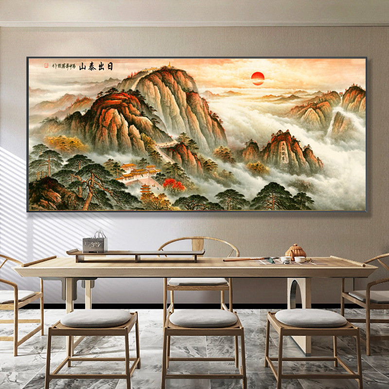 日出泰山 / 100*40 PS原木+油画布