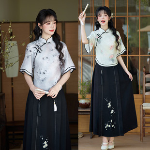 Republic of China Ladies Academic Style Cheongsam Jacket suit 2025 Spring New Improved New Chinese Style National Style Cheongsam Two-piece Set