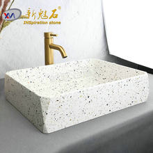 网红创意防水粗粒水磨石操作台洗手盆INS风GRC混凝土艺术盆洗手池