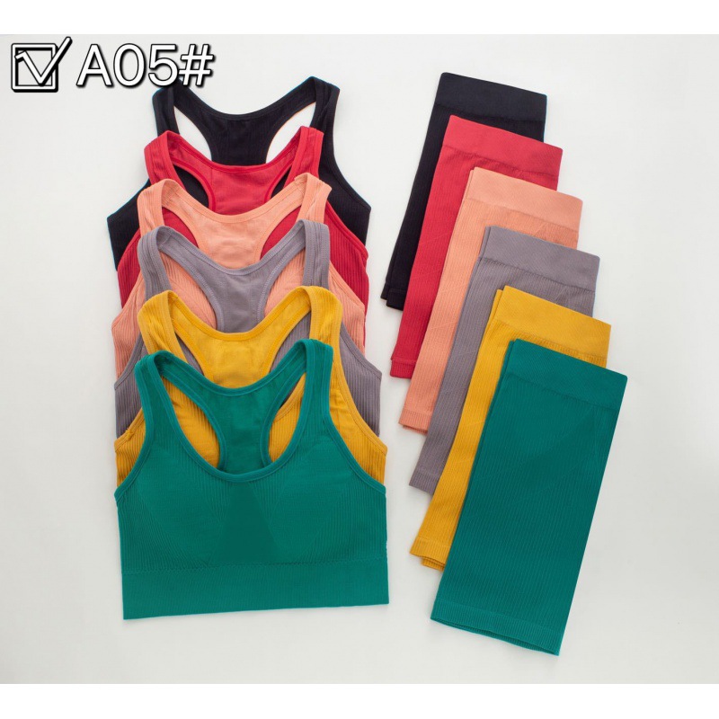 크로스 보더 심리스 브라 세트 스포츠 안티 러닝 라이트 수집 섹시 통기성 요가 피트니스 속옷 3 부분 바지