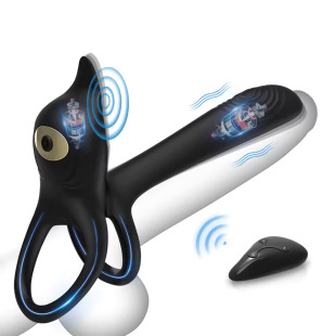 Night Sakura Lock Sperm Ring Men's Anti-fire Remote Control Sexty Vibration Delay Ring Husband and Wife Shared Adult Products Cross-border Explosive
