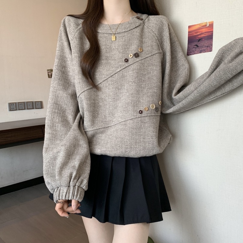 宽松慵懒风卫衣秋冬2025新款大码女装胖mm高级感巨好看的长袖上衣|undefined
