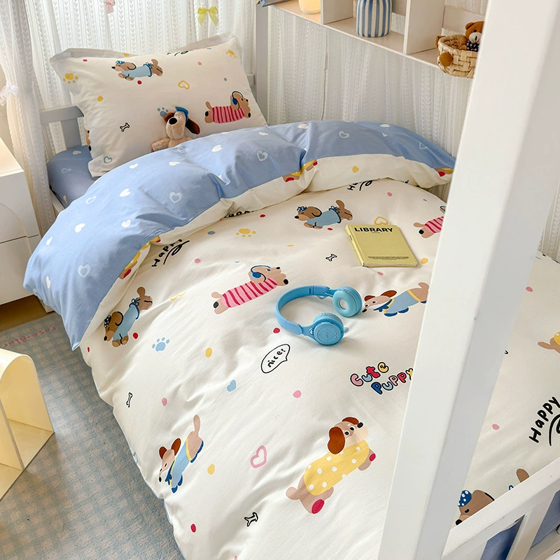 Cotton 3-Piece Bedding Set with Pillowcases — Breathable sheets in assorted cute prints