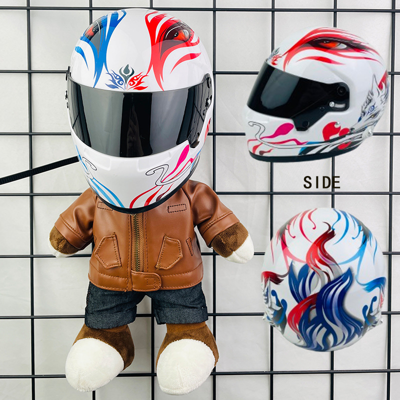 Coche eléctrico colgante oso muñeca casco cuero juguete coche tronco montar decoración 4S reparación tienda locomotora muñeca
