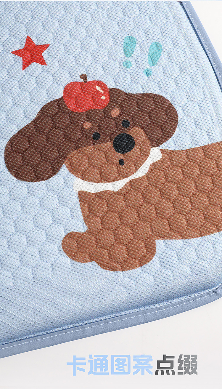 Summer car seat cushion cool cushion car seat cushion cartoon cold gel three-piece set sedentary fart cushion summer breathable seat cushion