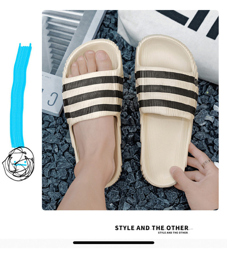Dép xỏ ngón quai ngang cỡ lớn, dép đi biển chống trơn trượt, dép đi trong nhà và ngoài trời — Màu be, Màu trắng, Màu đen chi tiết 3