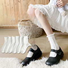 白色襪子女可愛日系jk襪lolita花邊襪ins潮夏天中筒襪春夏季薄款