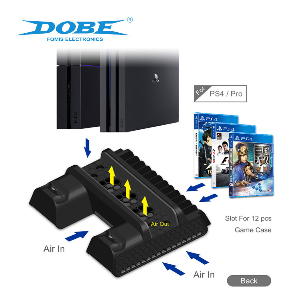 PS4 / SLIM / PRO Base de disipación de calor multifunción PS4 base ventilador de disipación de calor + soporte de disco + doble carga TP4-882