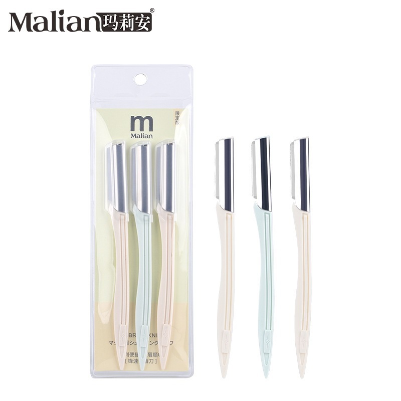 Marianne raspado rápido de cejas raspado de cejas tipo cuchillo de corte de cejas macro cuchillo de red sin cabello lavable afeitador de cejas manual