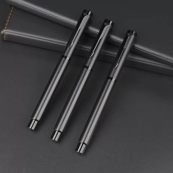 Spot Metal Signature Pen Frosted Black Business Office Advertising Water Pen Gel Pen Fountain Pen Laser Logo Wholesale