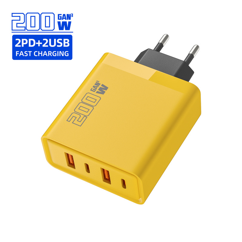 200W Charger 5V2A12W Charging Head Dual Pd+ Dual USB European, American and British Standard 12V Power Adapter