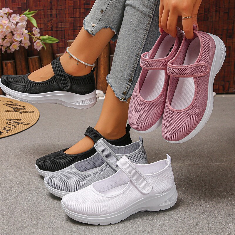 Cross-Border Large Size Mary Jane Shoes for Middle-Aged and Elderly Women, Breathable Fly-Knit Shallow-Mouth Single Shoes, Lightweight Casual Walking Shoes for Women Cross-Border Large Size Mary Jane Shoes for Middle-Aged and Elderly Women, Breathable Fly-Knit Shallow-Mouth Single Shoes, Lightweight Casual Walking Shoes for Women