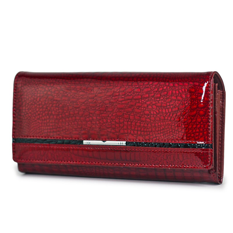 European and American Style Crocodile Pattern Patent Leather Long Genuine Leather Women's Wallet with Large Capacity and Multiple Card Slots, Fashionable Clutch Bag European and American Style Crocodile Pattern Patent Leather Long Genuine Leather Women's Wallet with Large Capacity and Multiple Card Slots, Fashionable Clutch Bag