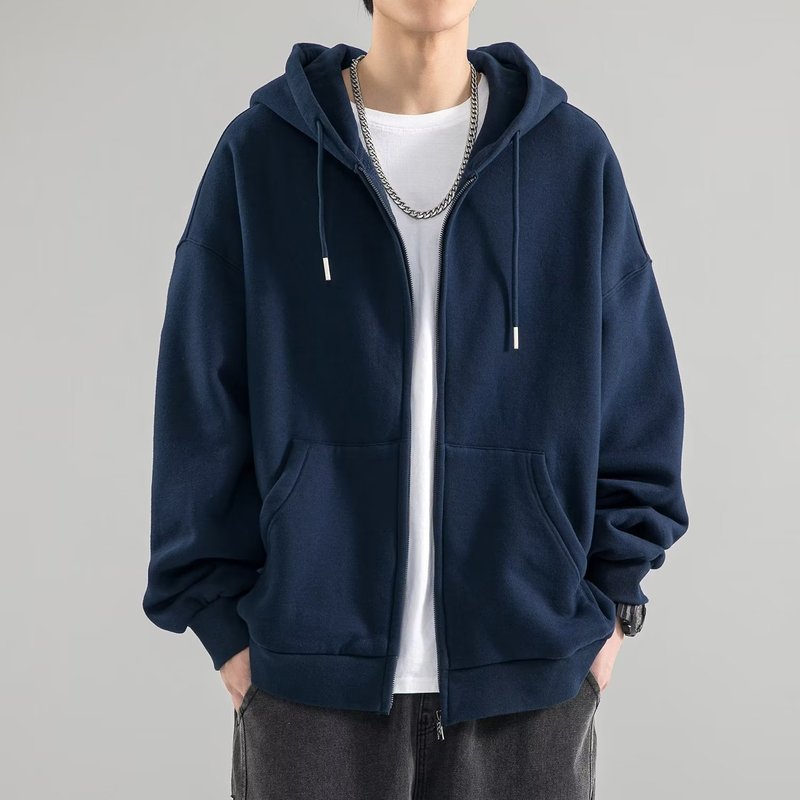 Heavy Weight Cardigan Sweatshirt Men's Spring & Fall American Fashion Brand Autumn Jacket Boys Clothes Couple Tops Hooded Jacket