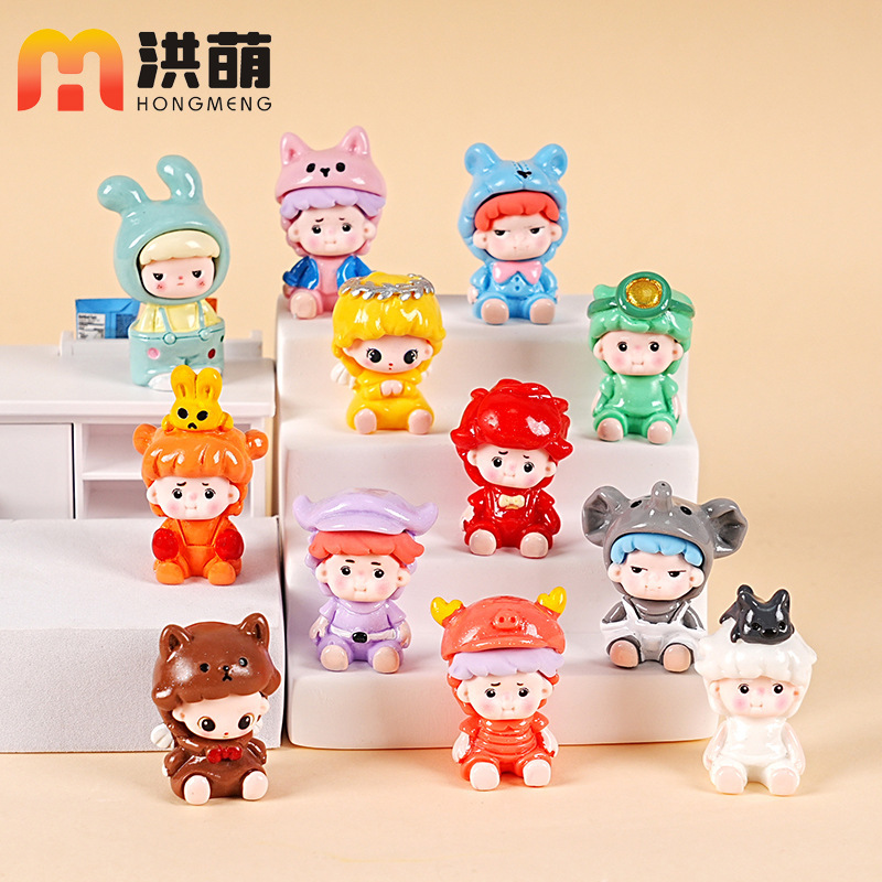 Creative Resin Cute Grain DIY Car Hanging Decoration Refrigerator Sticker Cyber Celebrant Blind Box Bag Accessories Cartoon Handmade Doll Ornaments