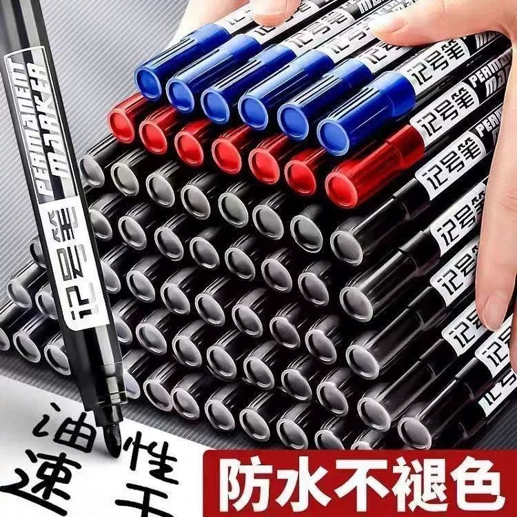 Маркерная ручка черная маслянистая ручка водонепроницаемая и не выцветает