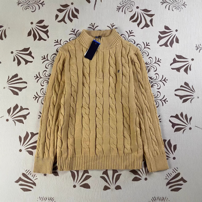Rl Ralph Lauren Logo Autumn and Winter Stand Collar Knit Sweater for Men, Cable Knit Couple's Embroidered Half-Zip Sweater for Women, Qr Code Available Rl Ralph Lauren Logo Autumn and Winter Stand Collar Knit Sweater for Men, Cable Knit Couple's Embroidered Half-Zip Sweater for Women, Qr Code Available